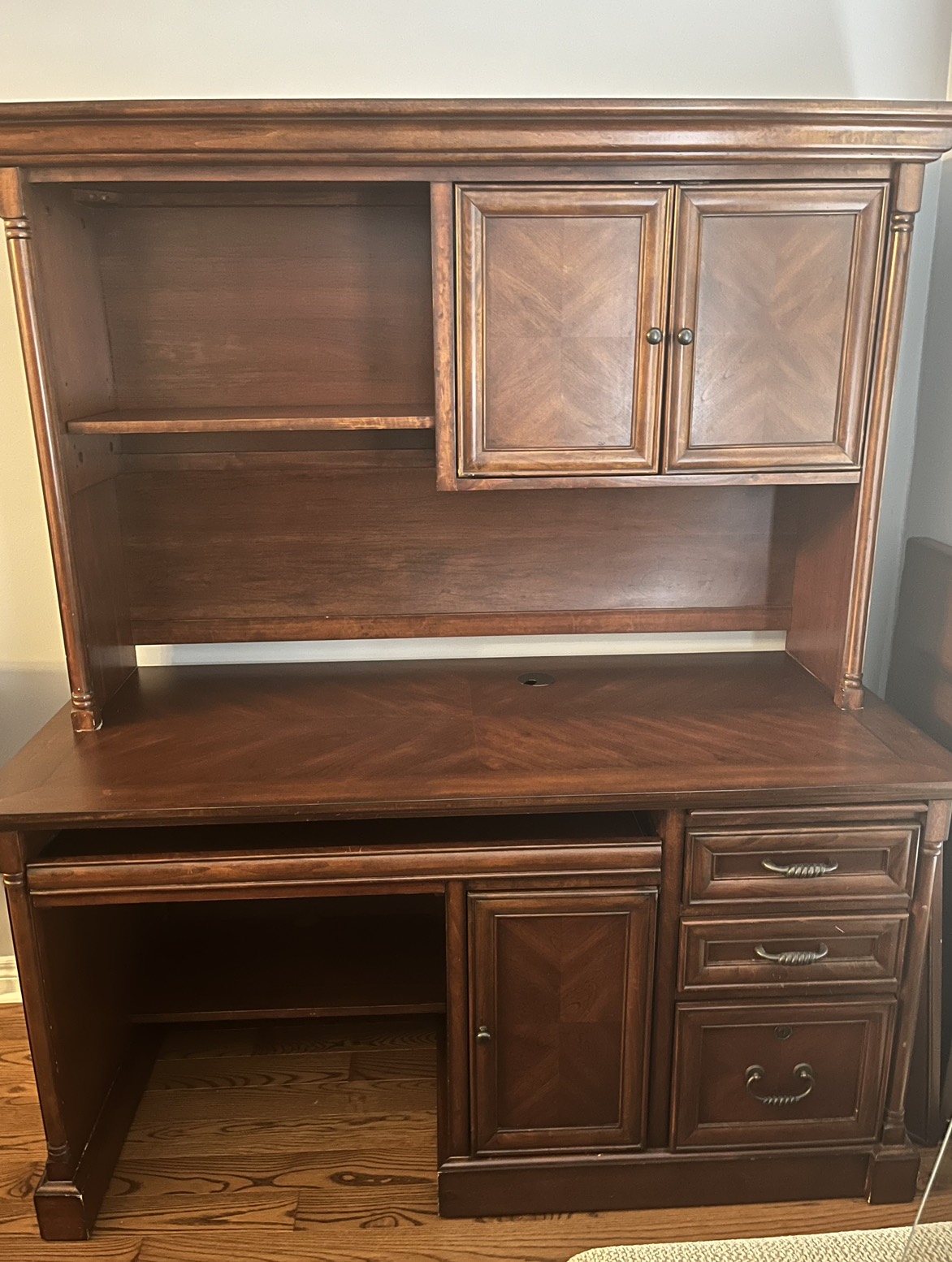 Office Desk with Hutch - (includes optional glass protector)