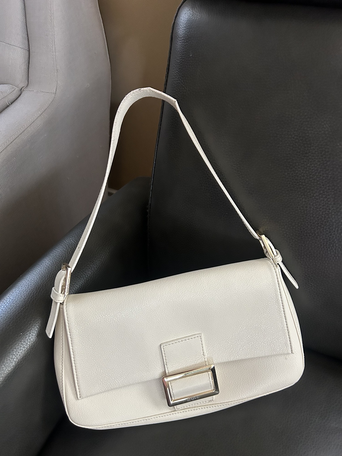 White leather bag