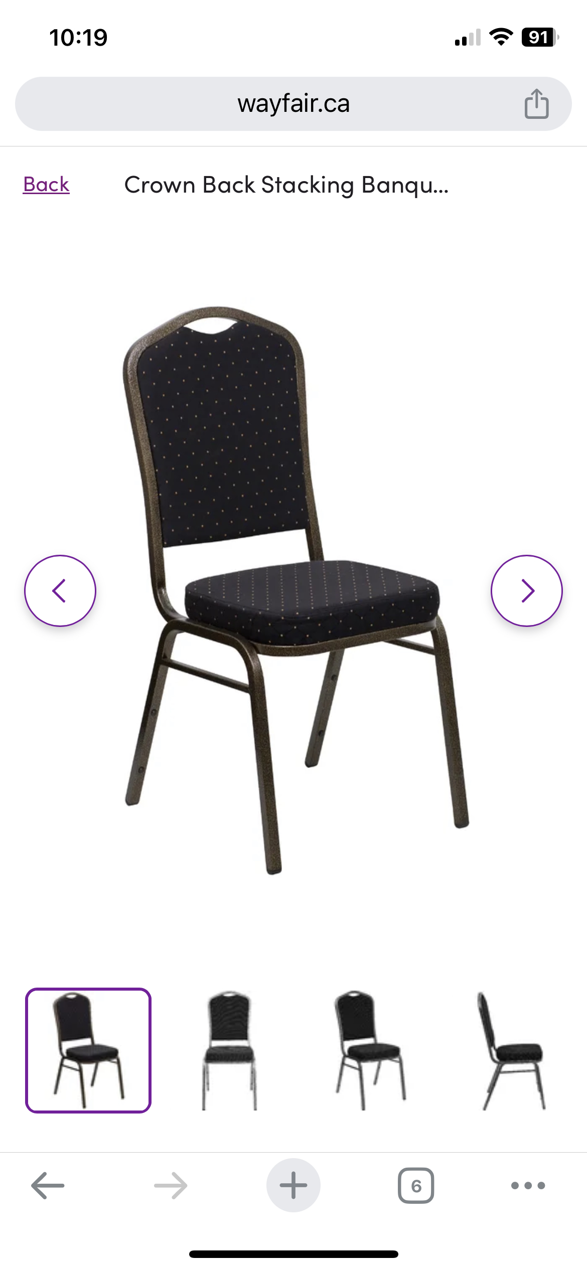Wayfair stackable chairs x 4