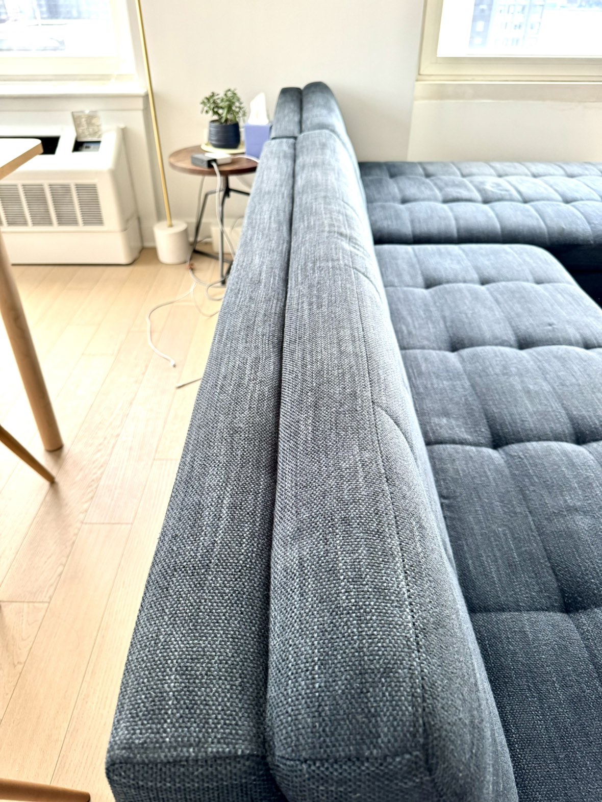 West Elm Chaise, Basket Slap, Midnight - photo 5