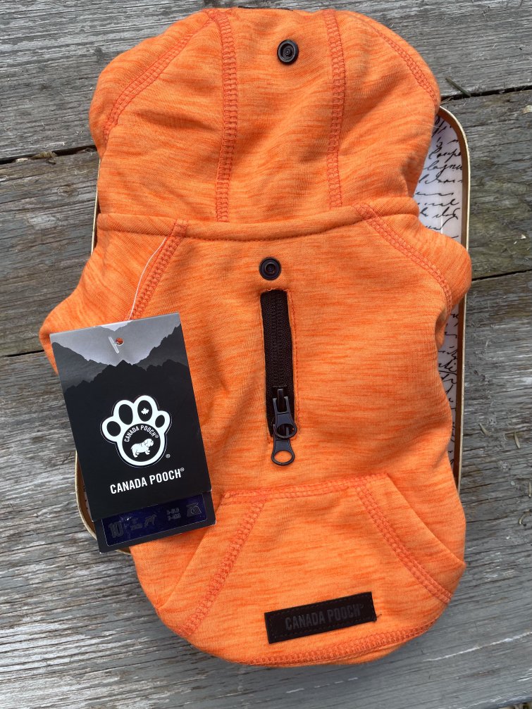 Canada Pooch (XS) orange  dog coat/hoodie #Freecycle