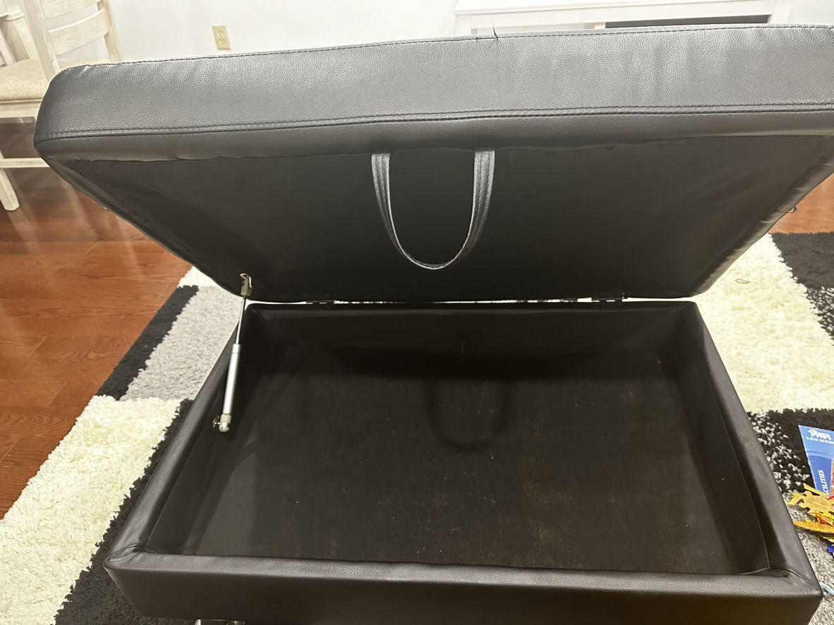 Faux leather ottoman - photo 2