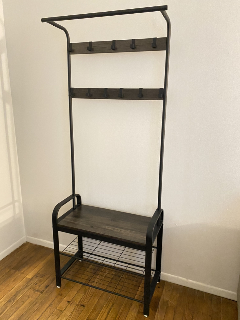Entryway Shoe Bench with Coat Rack
