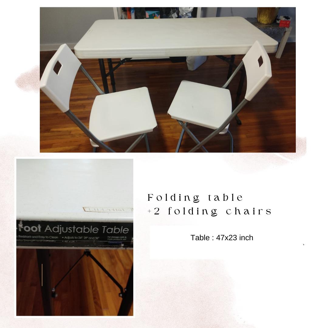 Foldable table + 2 chairs