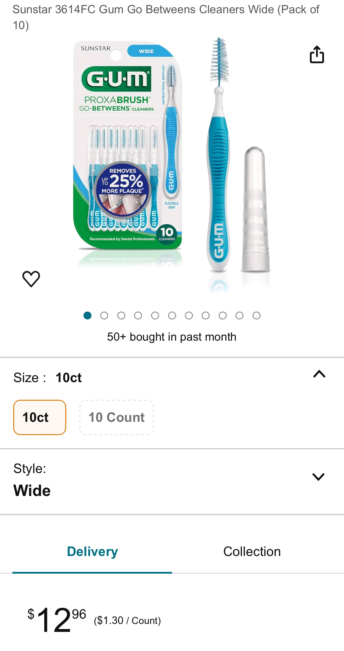 Brand new Gum Go Betweens Cleaners Wide Teeth Tooth Brush image indicator(2)