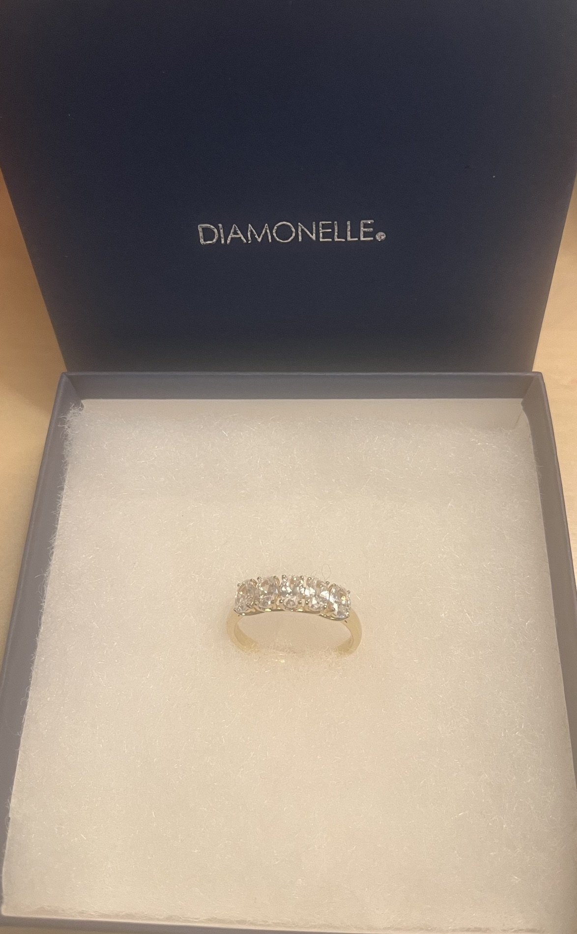 Diamonelle Sterling Silver 23K yellow gold plate / oval thumbnail