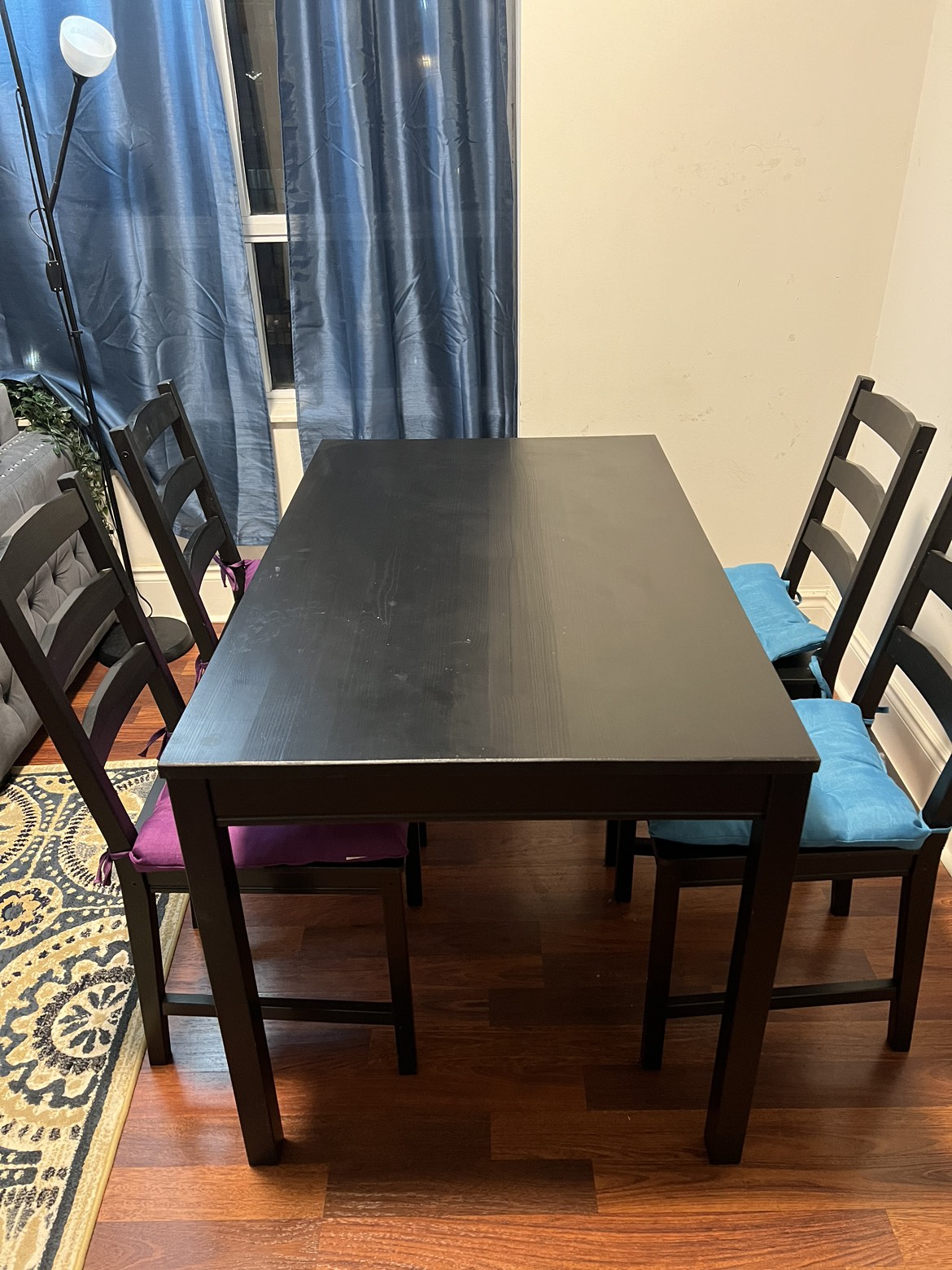 IKEA Black Dining table with 4 chairs - photo 3