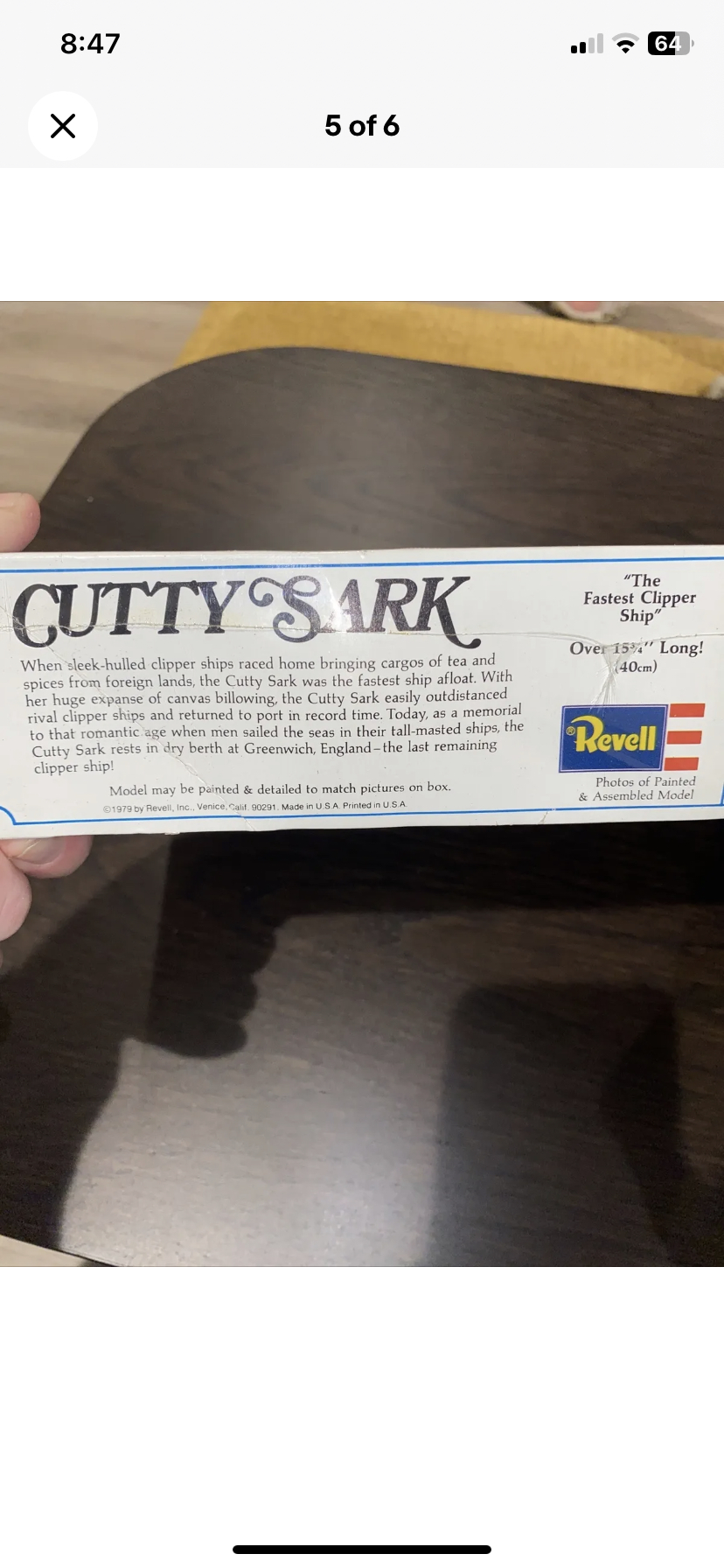 VINTAGE REVELL CUTTY SARK 5401 MODEL KIT 1979 Made In USA - photo 5