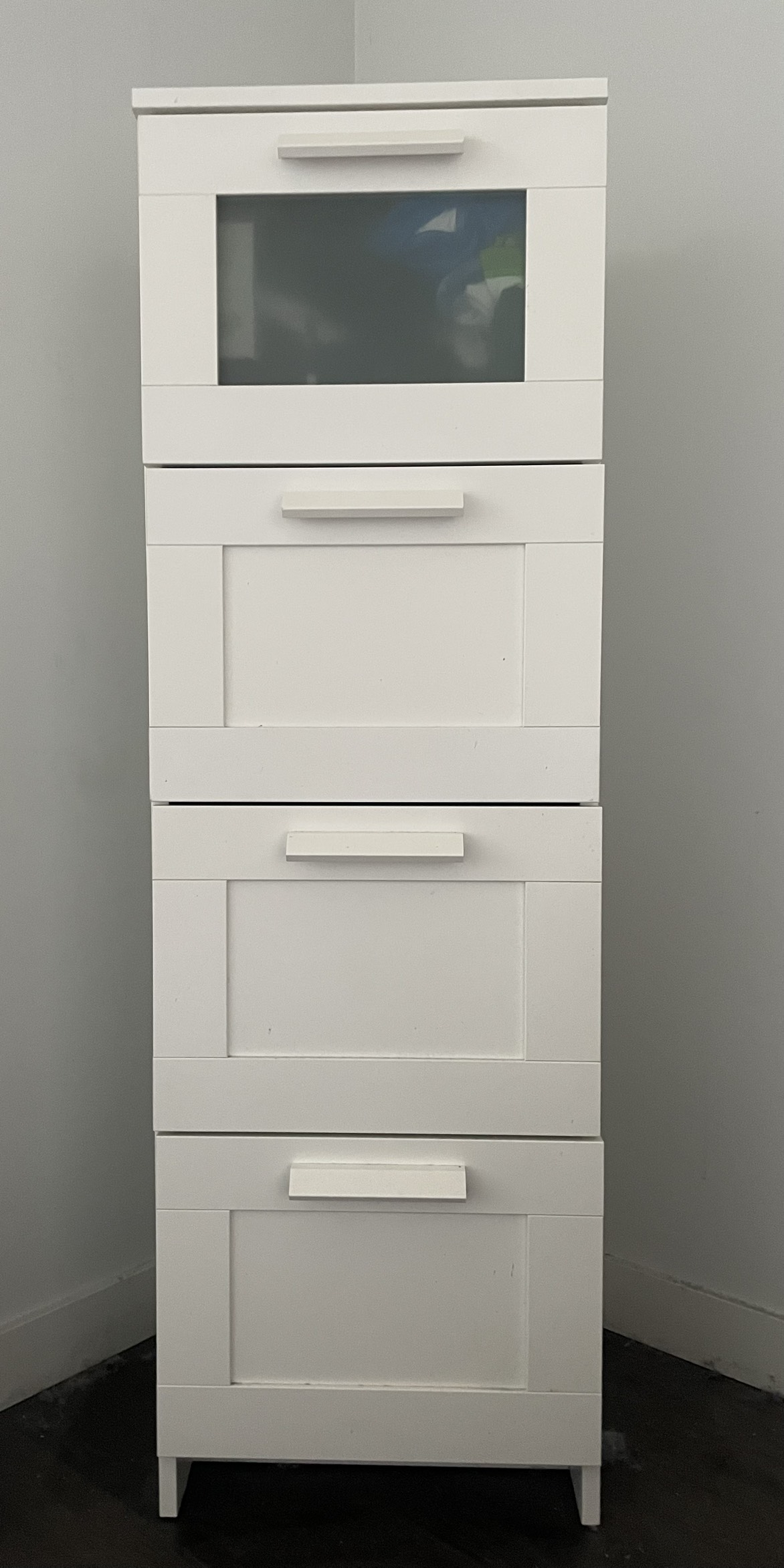 Ikea BRIMNES Chest of 4 Drawers, white/frosted glass - photo 4
