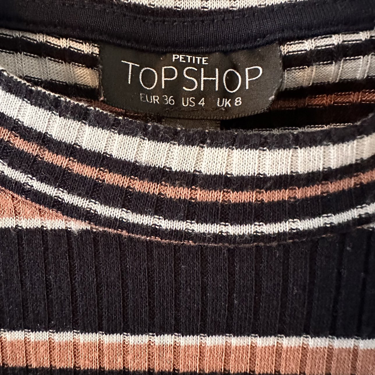 Topshop Petite Striped Short Sleeve Top image indicator(3)
