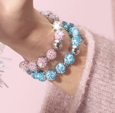 ✨✨Strawberry/Turquoise Chrystal Kikiballa Stretch Bracelets image indicator(3)