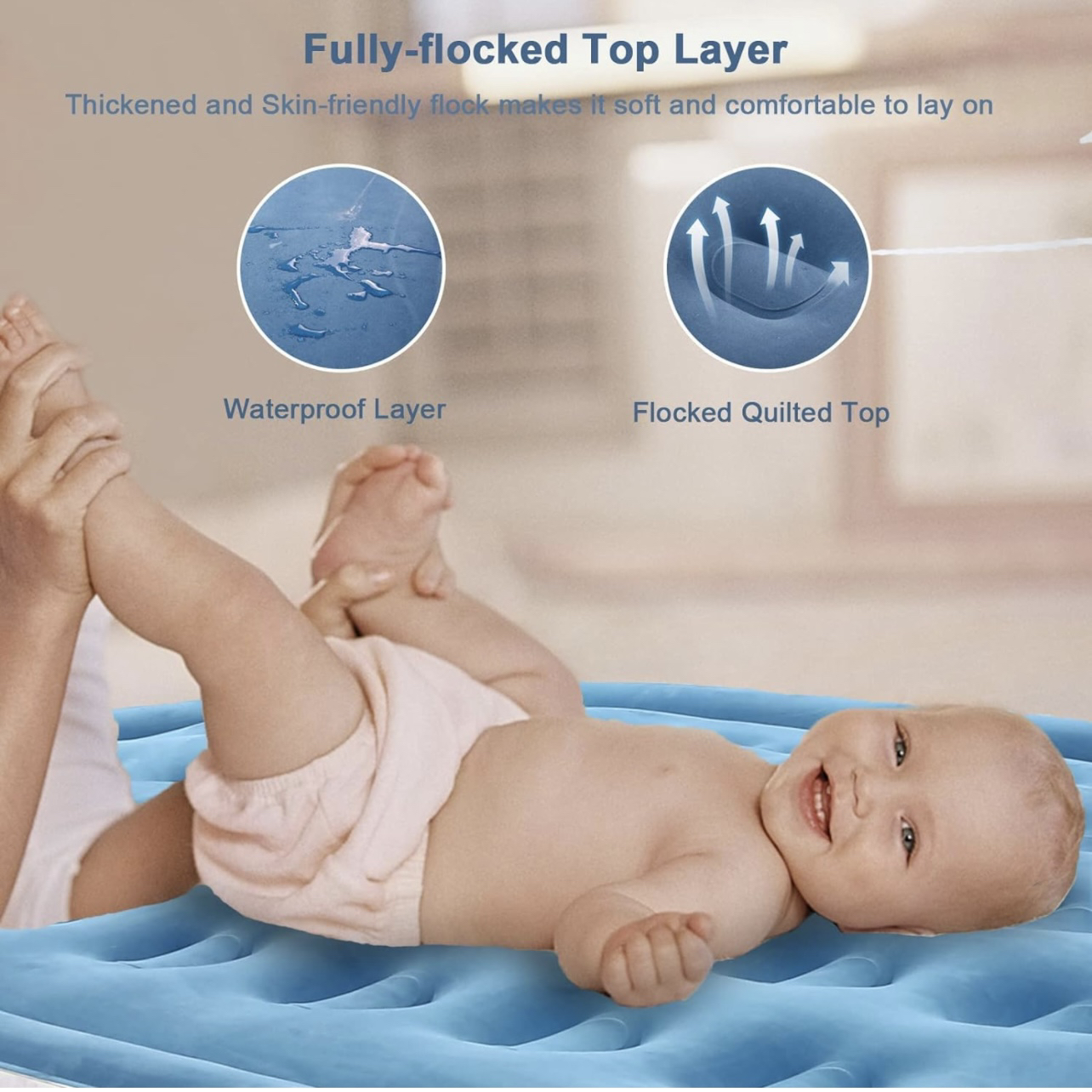 Air Mattress with Built in Pump,75x39x18in Carry Bag - 18" - photo 3