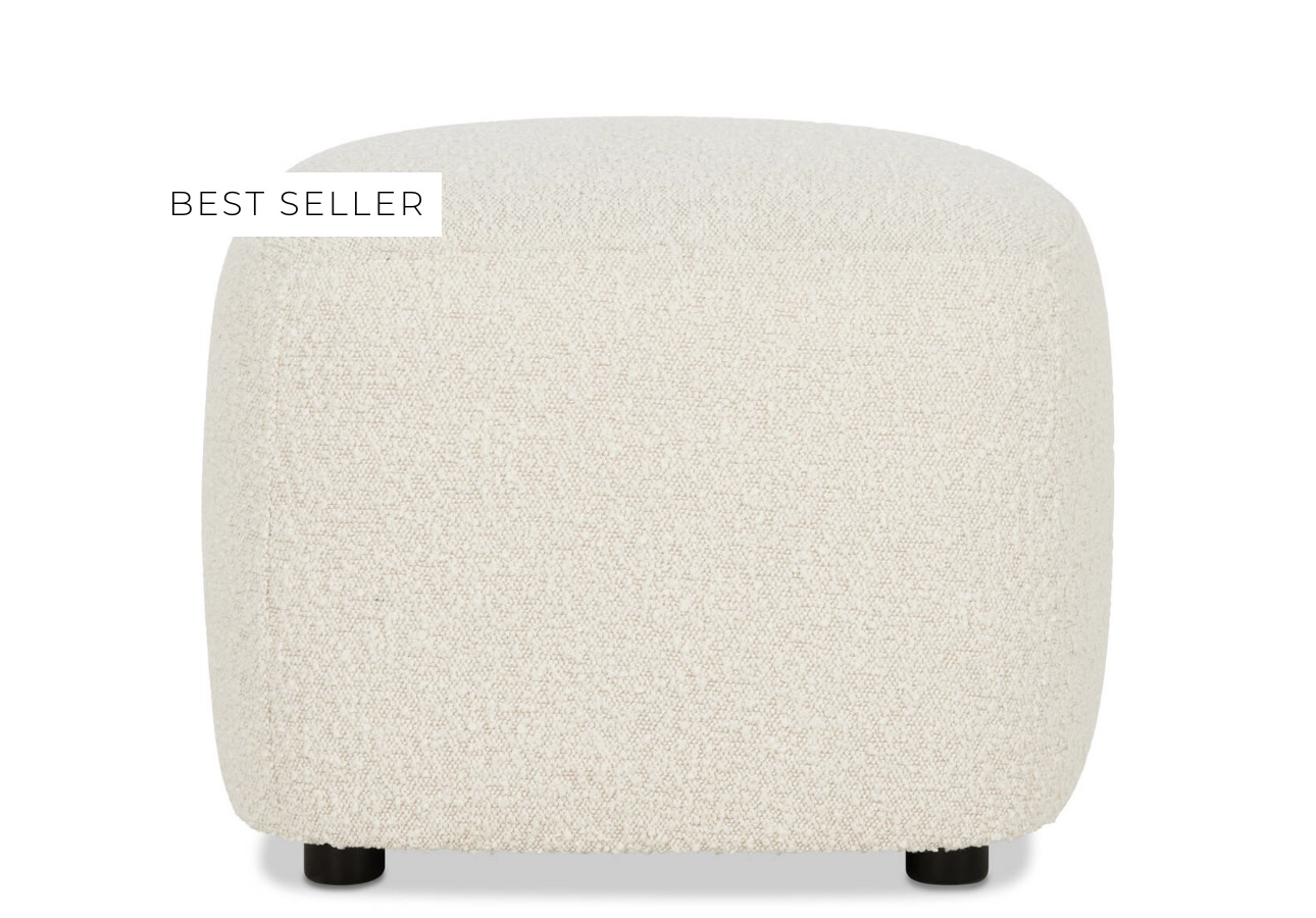 Urban Barn Sophia Sofa Boucle Ivory With 2 Kodie Ottomans - photo 4