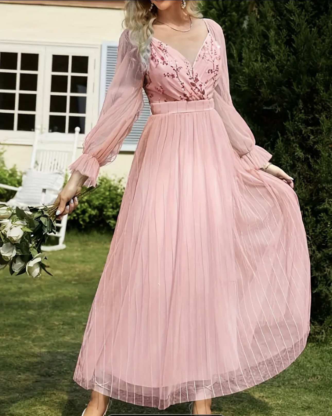 Embroidered Long dress, maxi dress