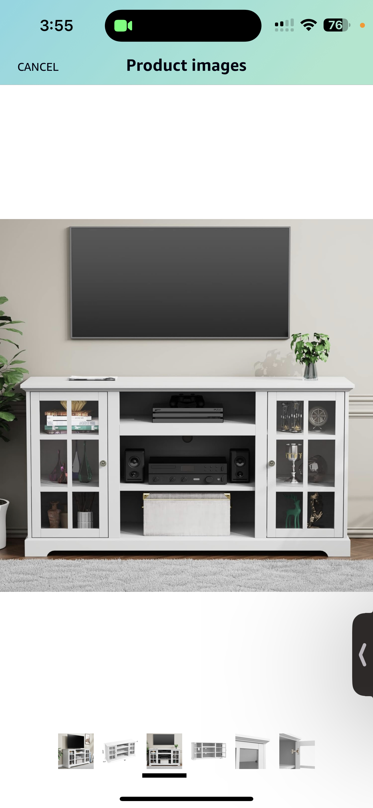 Modern Farmhouse TV Stand for 65” TV (originally $235)