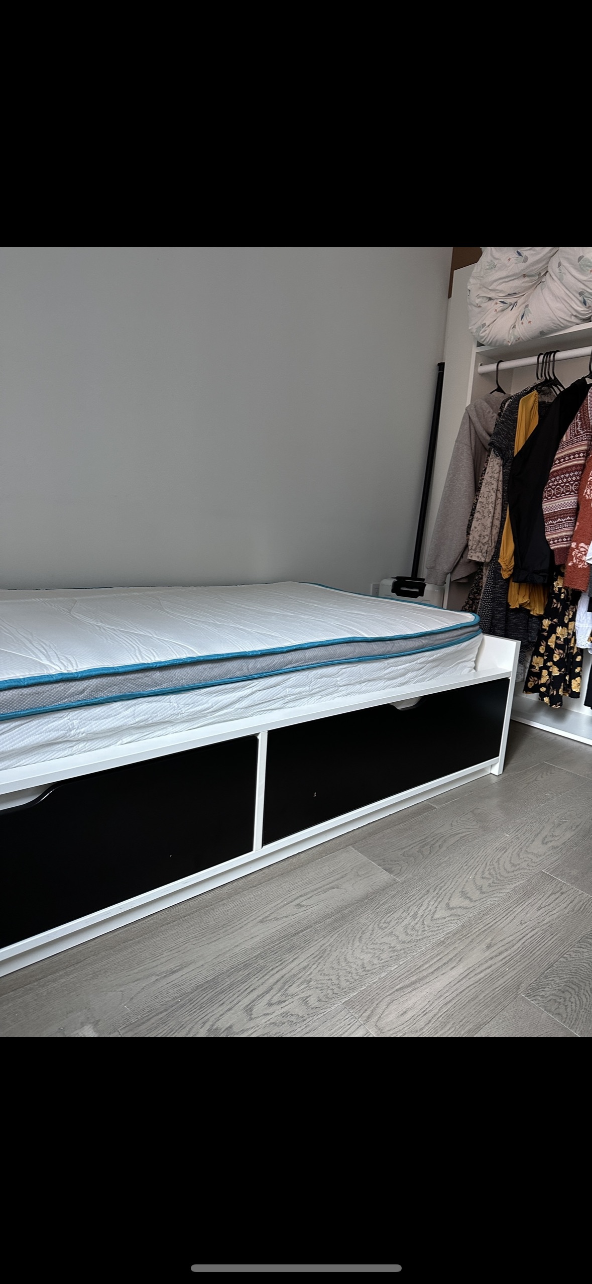Twin mattress and frame w/ storage