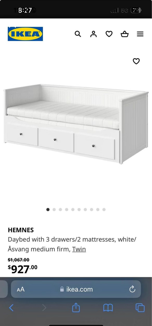 IKEA Hemnes trundle bed