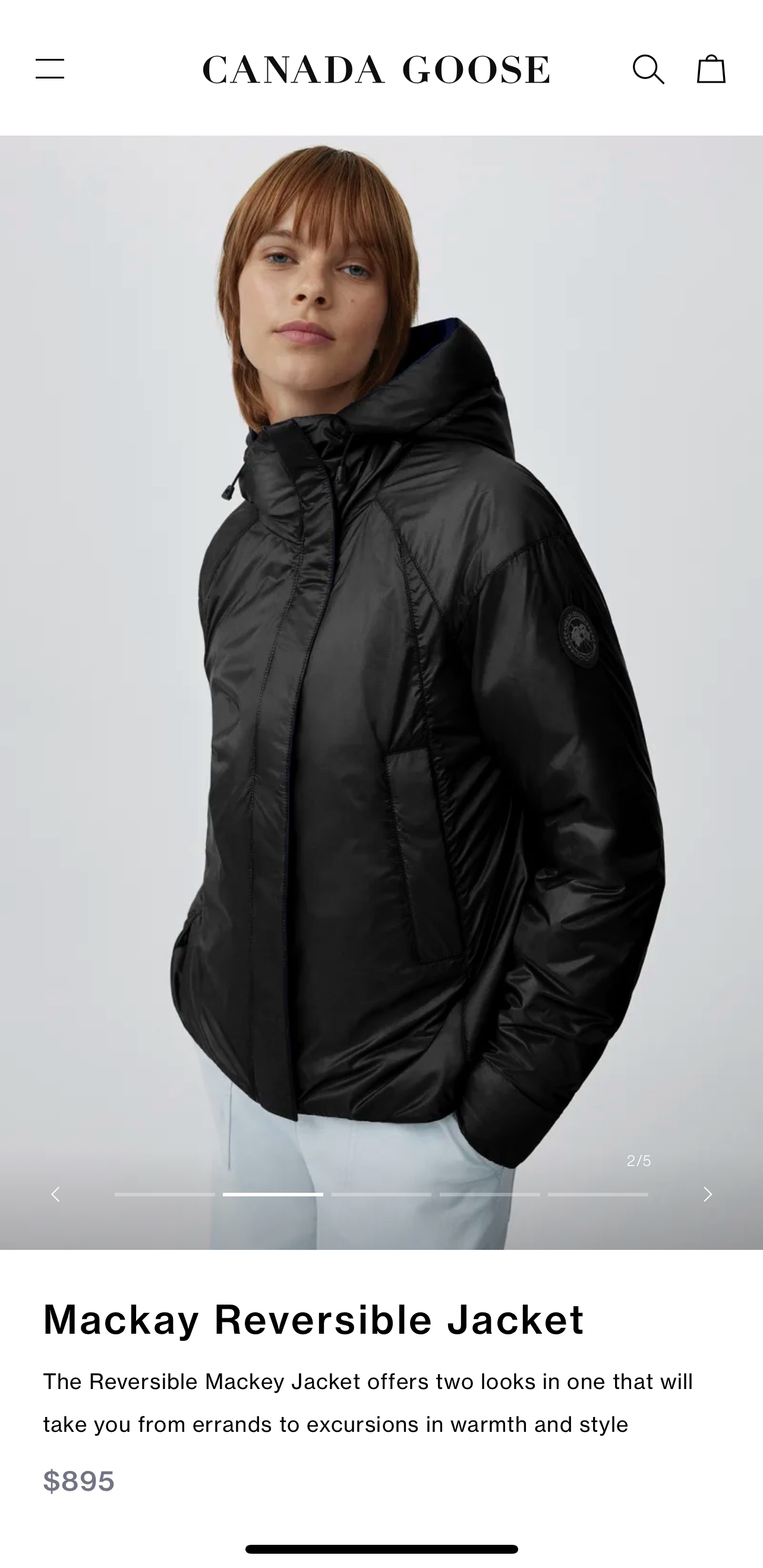 Canada goose Women's Mackay reversible light weight jacket new - photo 2