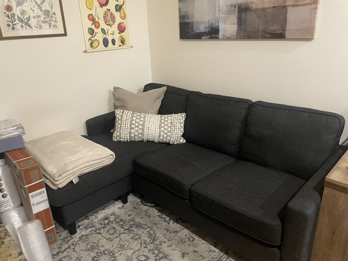 Gray sectional couch