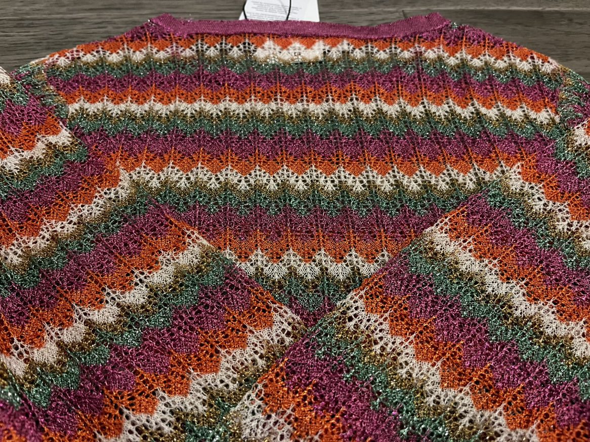 BNWT Mango Duval Chevron multi coloured crochet top - XS image indicator(7)