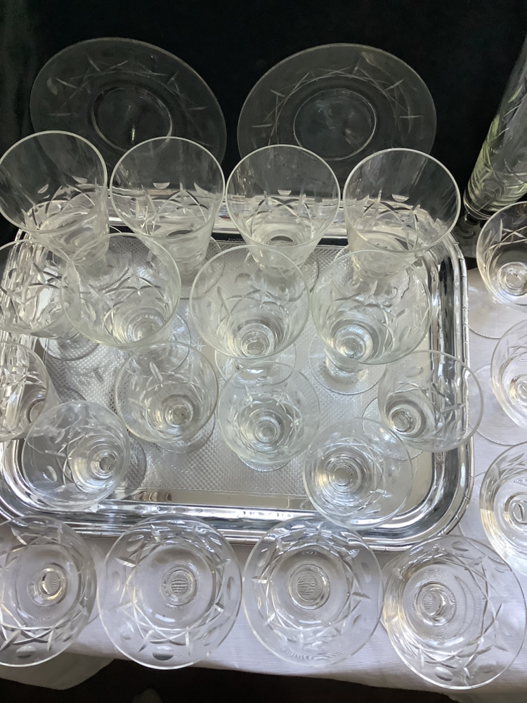 🏈Crystal glasses & dessert set 37 pieces, 8 of each image indicator(10)
