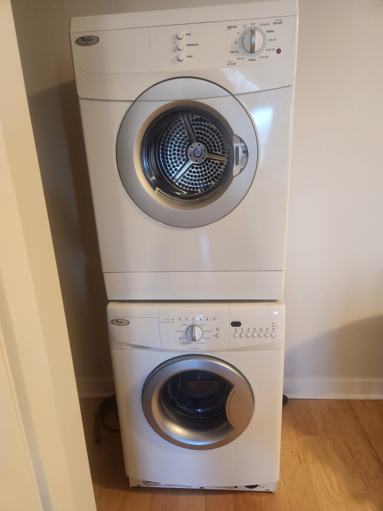 NEEDS REPAIR 🔨 Whirlpool stacked washer dryer #freecycle thumbnail