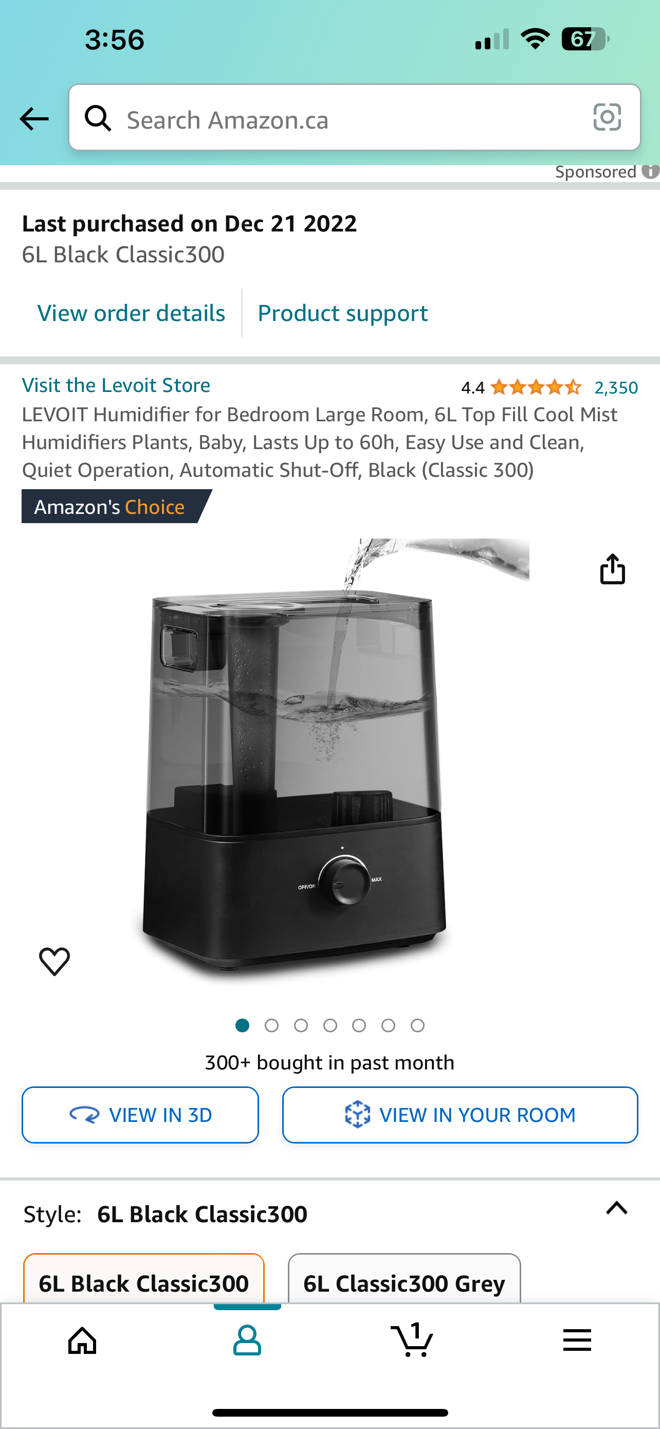 Barely used Humidifier for large rooms 6L thumbnail