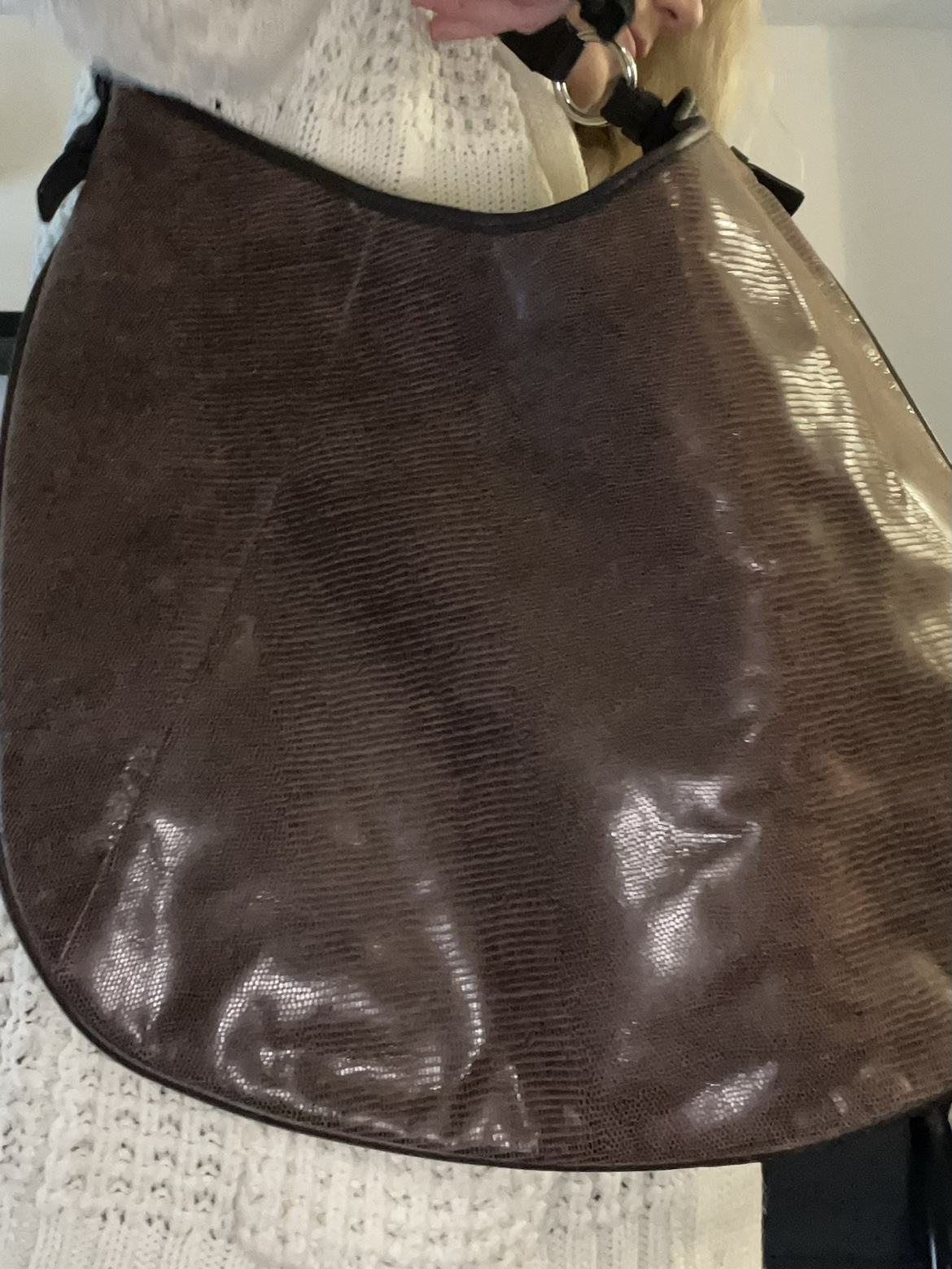 Banana Republic Brown Lucia Lizard Hobo Bag - photo 2