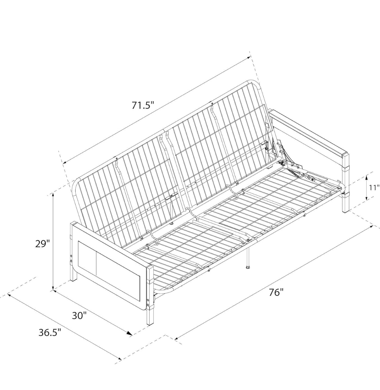 Fairview Storage Futon with 6" High Density Polyester Mattress - photo 5