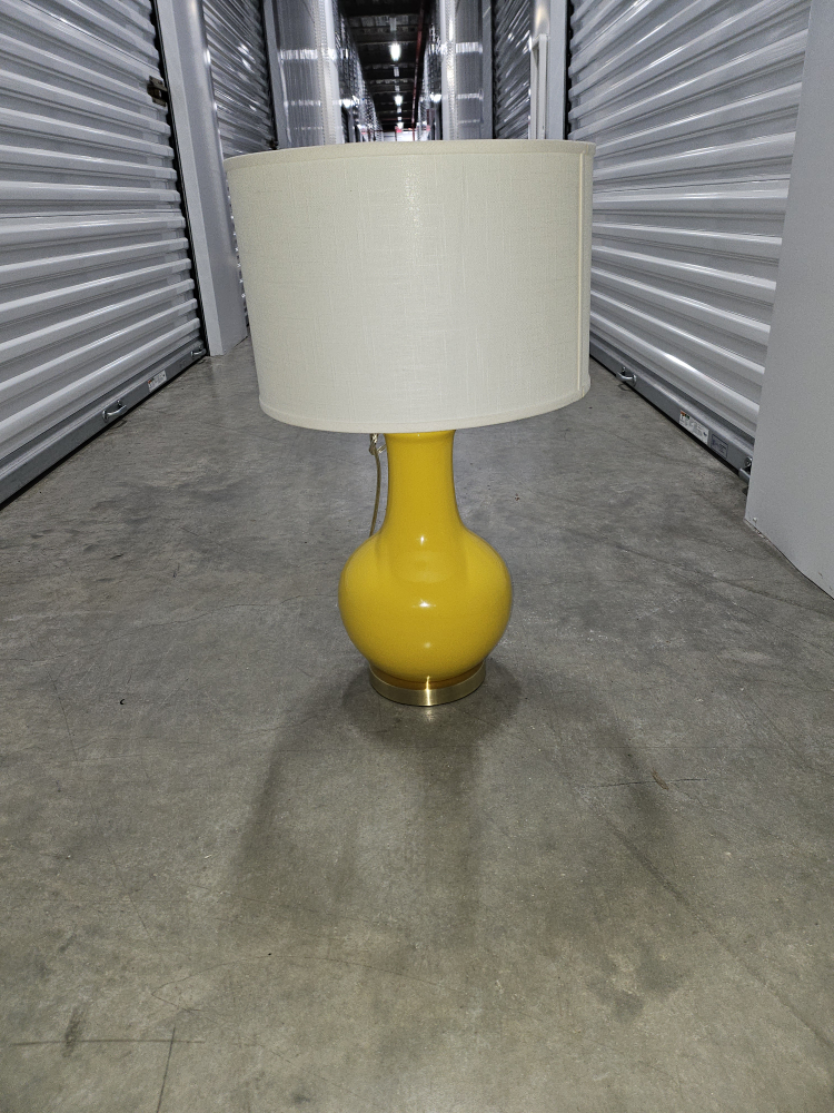 Yellow ceramic table lamp