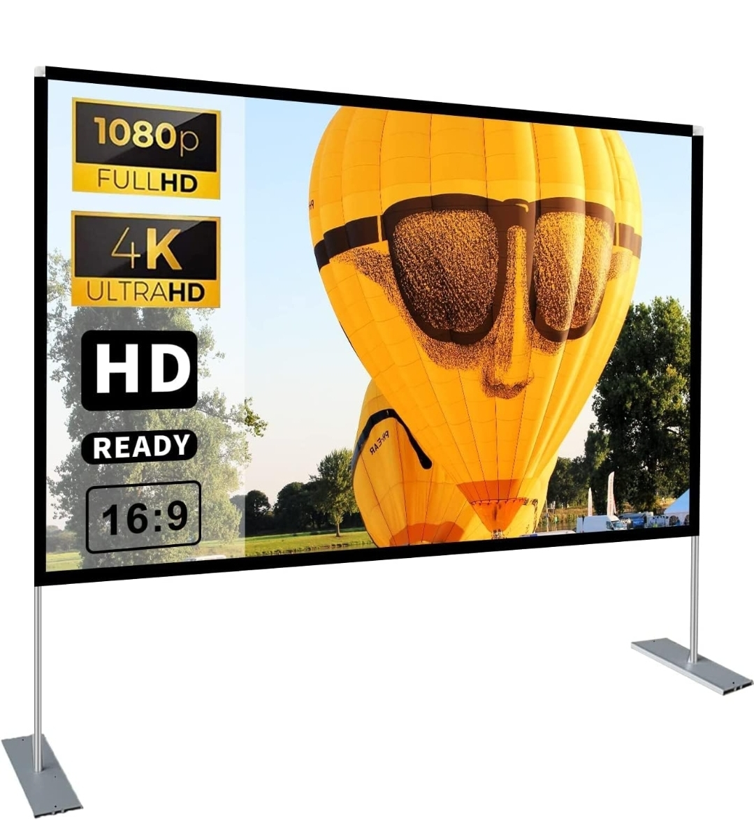 Portable Projector 4K Screen with Stand 100 inch thumbnail