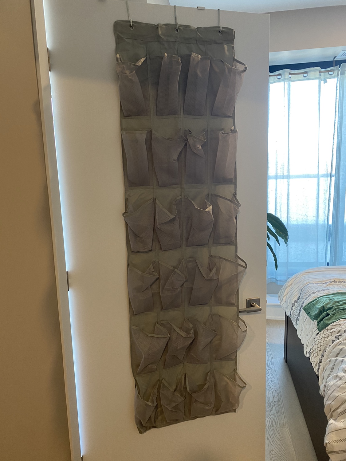 24-Pocket Over-the-Door Hanging Medium-Size Shoe Organizer