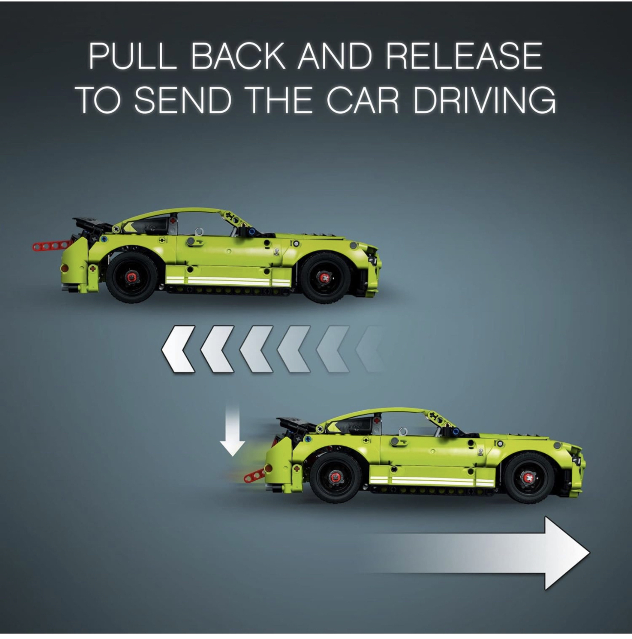 LEGO Technic Ford Mustang Shelby Pull Back Drag Race Toy NEW image indicator(4)