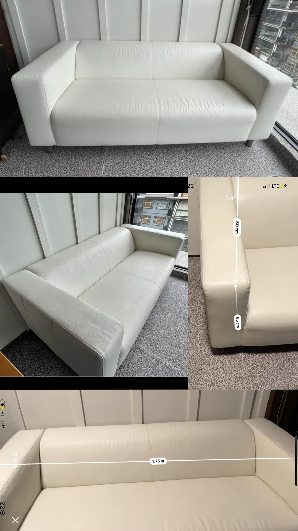 Cream sofa/couch/loveseat - photo 4