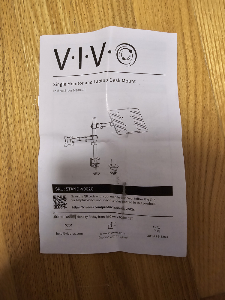 Vivo - single monitor and laptop desk mount