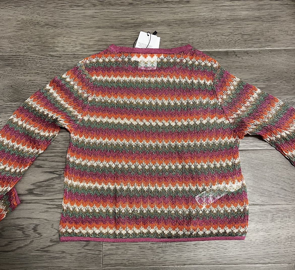 BNWT Mango Duval Chevron multi coloured crochet top - XS image indicator(4)
