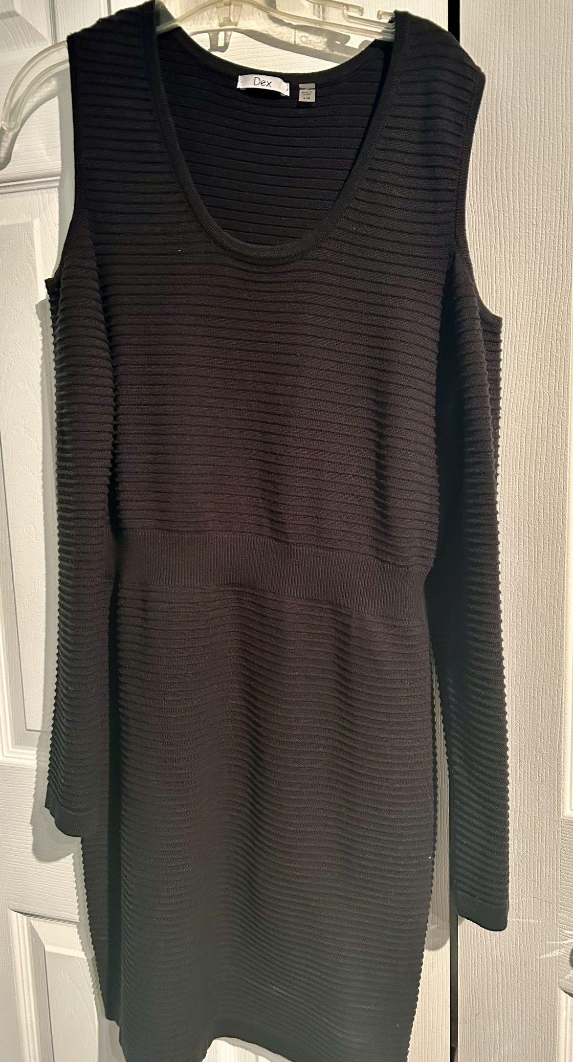 Dex tricot sweater dress with open shoulder thumbnail