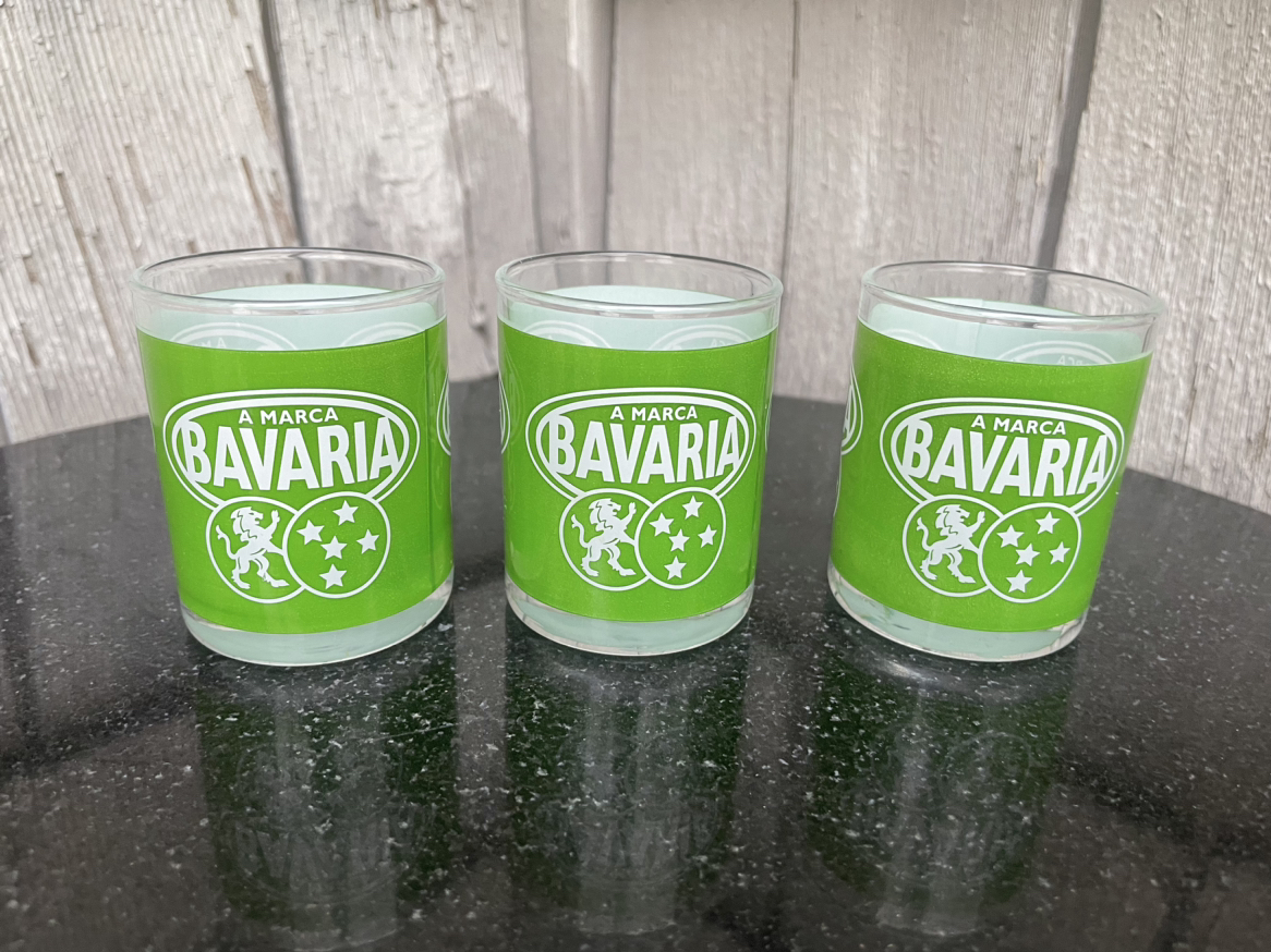 Bavaria a Marva shot glass lot of three Brazil beer