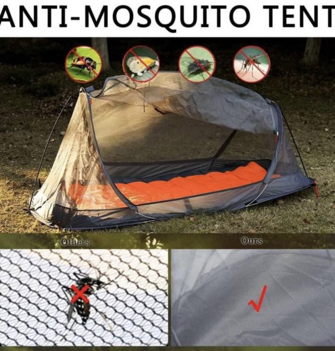 Camping Mosquito Tent with Sleeping Bag Combo - photo 4