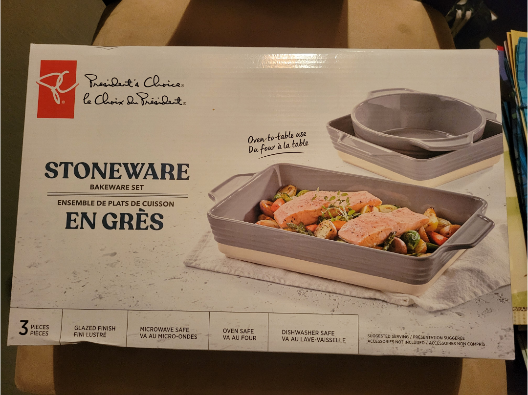 NEW, Unopened Stoneware Ceramic Bake Set Gray thumbnail