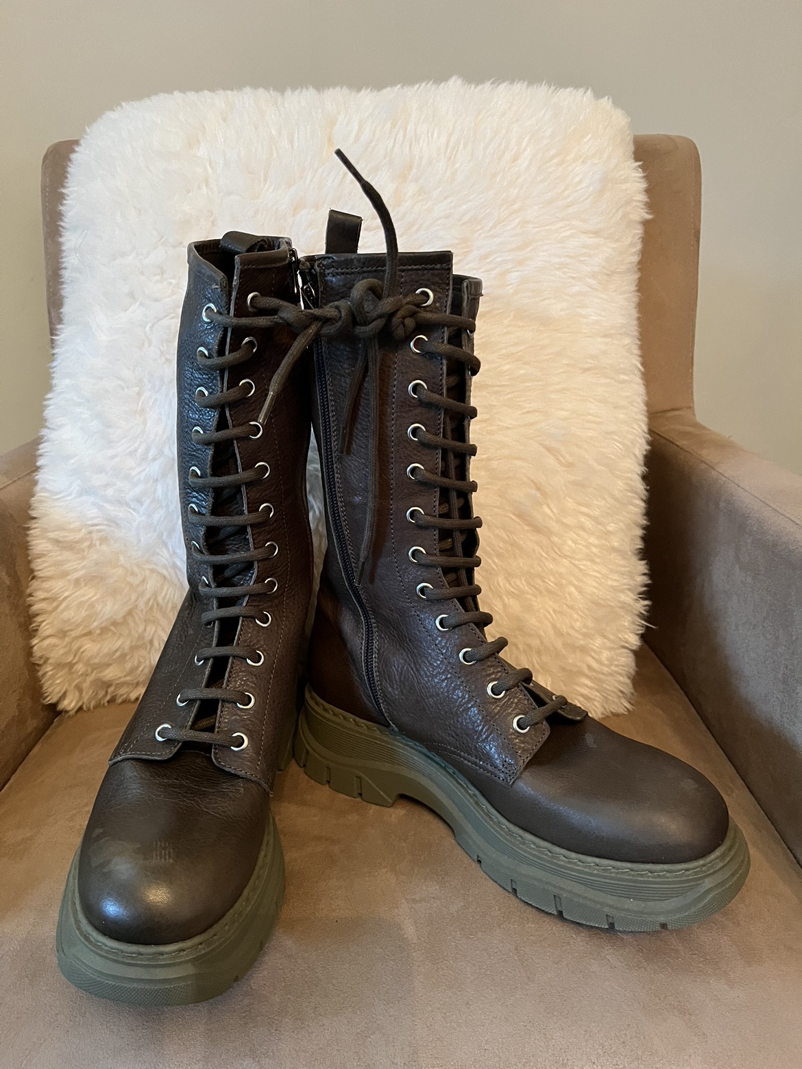 Leather Front Laced Up Boots image indicator(3)