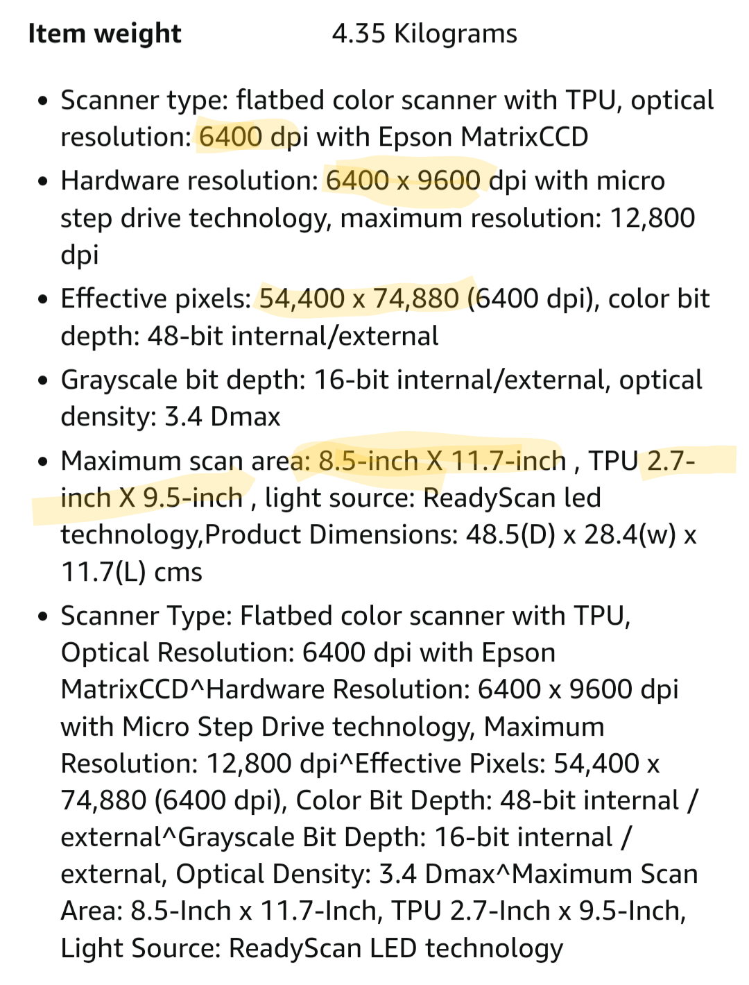 Epsson Perfection V550 Photo Scanner image indicator(2)