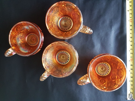 13” Punch Bowl Set, Pedestal and four punch glasses image indicator(4)