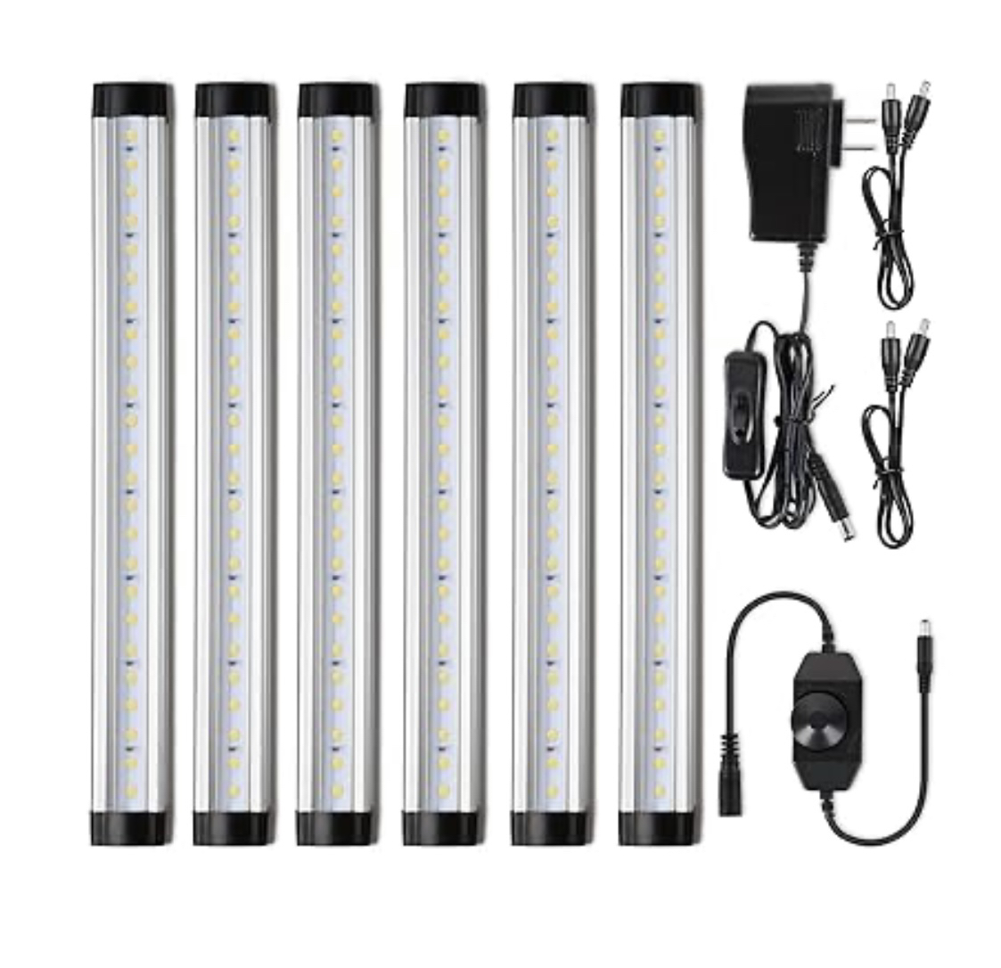 6pc LED Under Cabinet Lighting, 2000lm Daylight White LED - photo 2