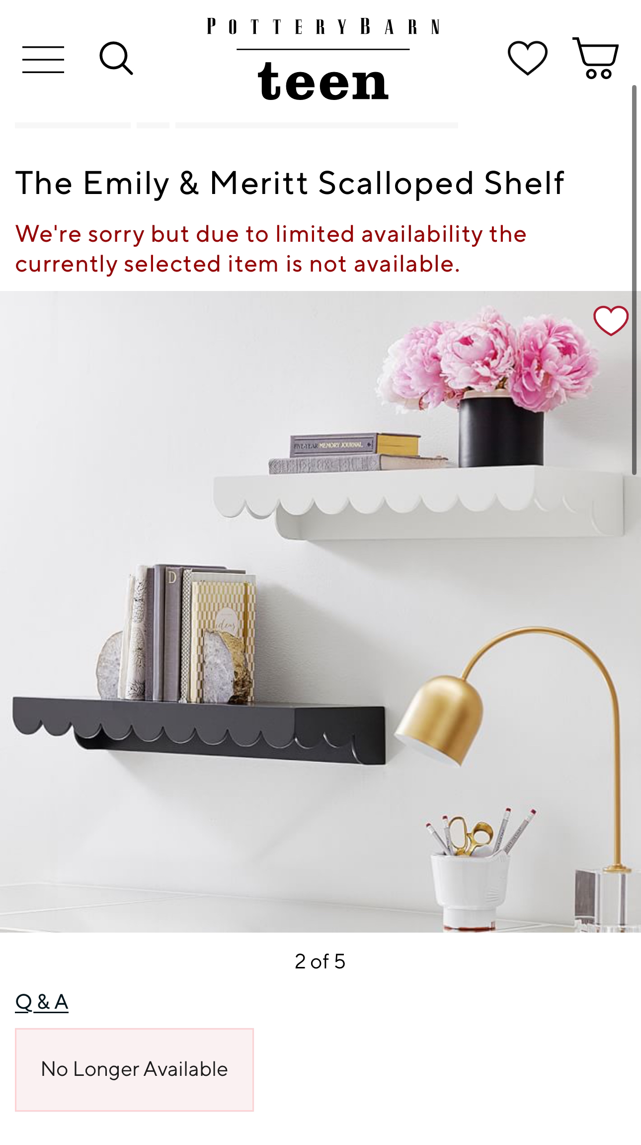 PB Teen-The Emily & Meritt Scalloped Shelf Rare - photo 2