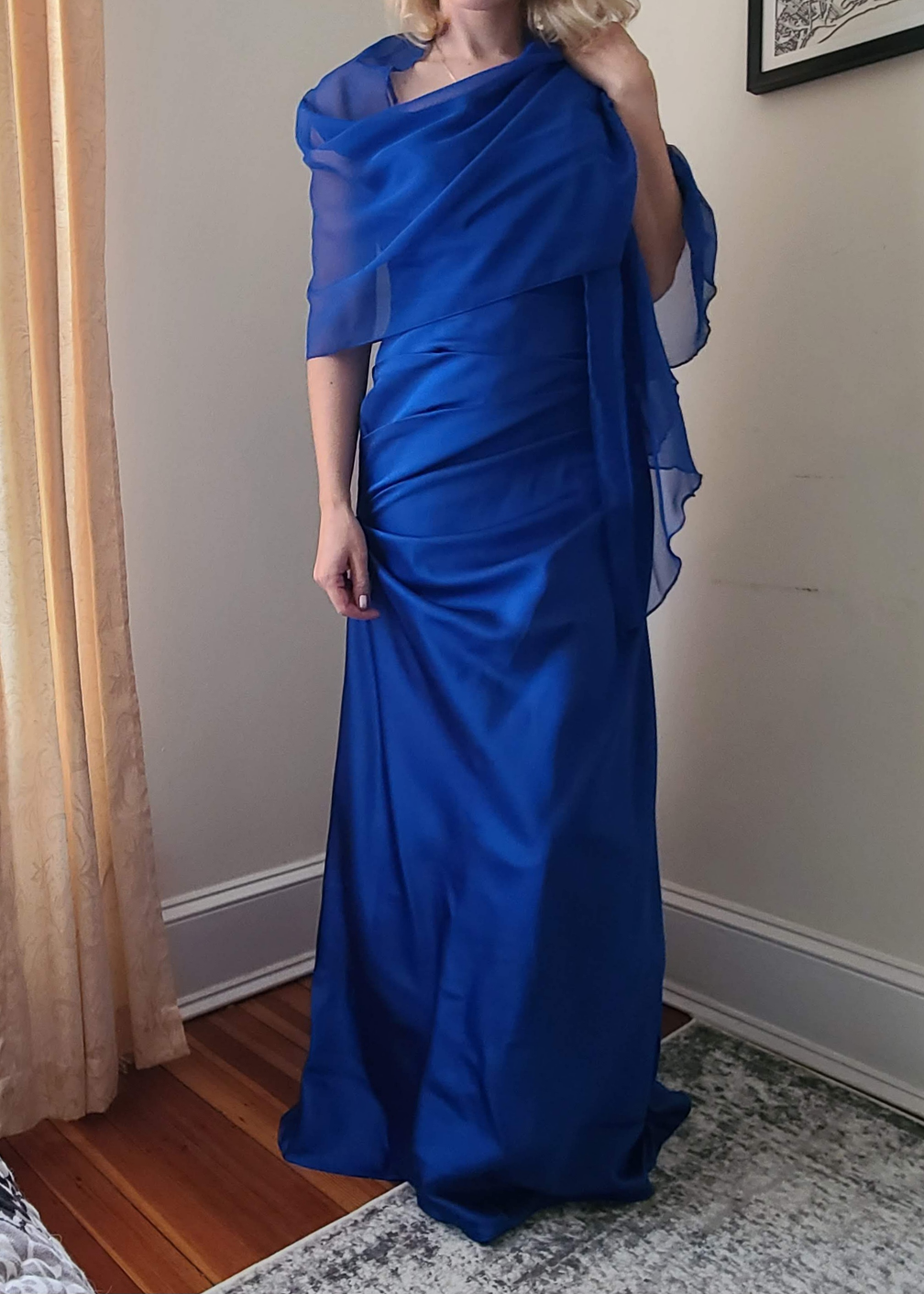 Blue long dress with shawl - available in size 2 and 8 - photo 2