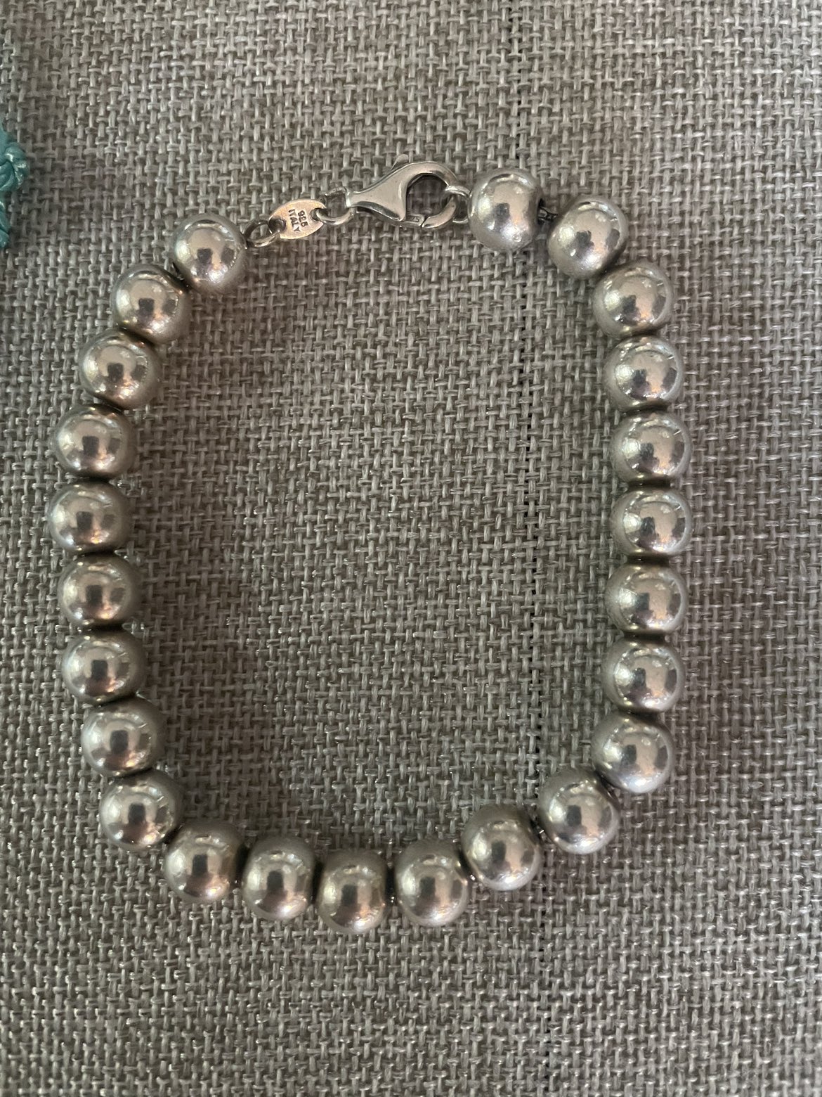 Tiffany style sterling silver beaded bracelet image indicator(2)