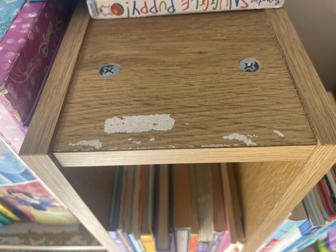 Book case asymmetrical 23 shelves Organizer wood toys games - photo 3
