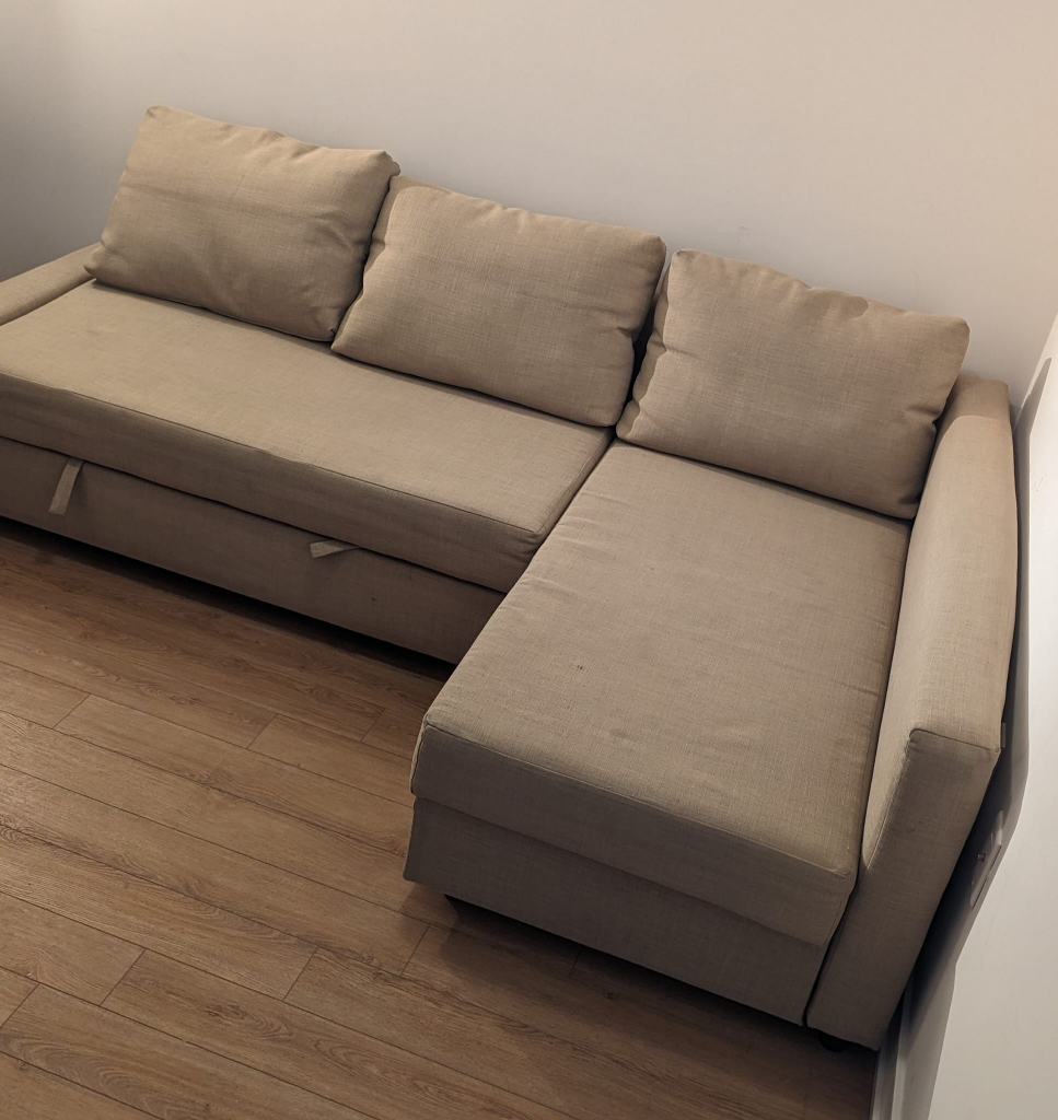 IKEA FRIHETEN.  Sectional sofa-bed with storage
