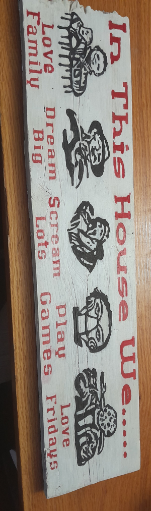 wooden sign